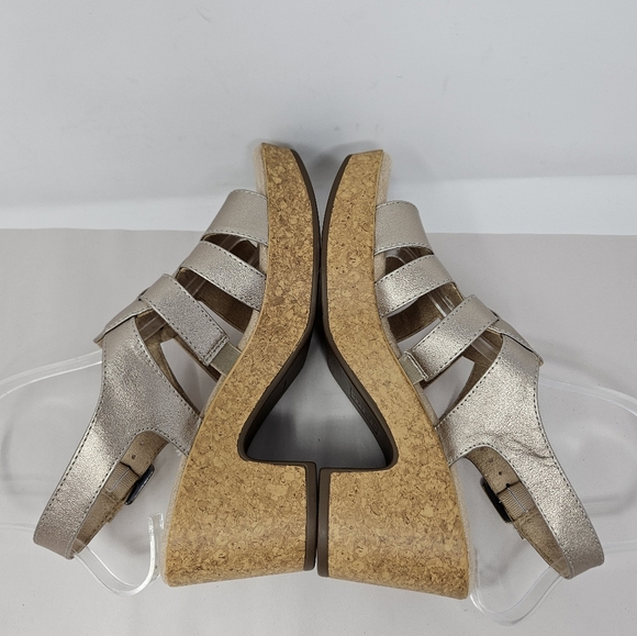 Soul Naturalizer Womens Aki Warm Silver Faux Leather Platform Sandels Sz 7W Adj. - Picture 7 of 12